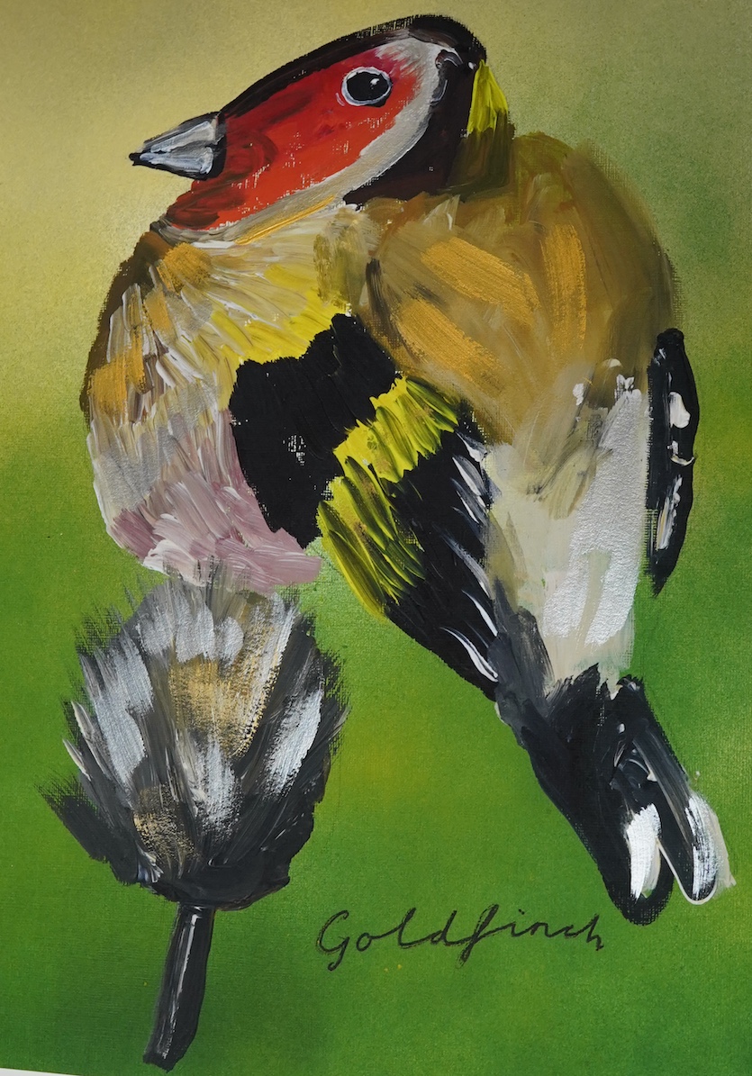 Vic Reeves (contemporary), Studies of birds to include Redstart, silver and gilt, Woodpecker and Bunting, set of twenty hand finished print limited edition coloured prints, each signed in pencil with certificate of authe
